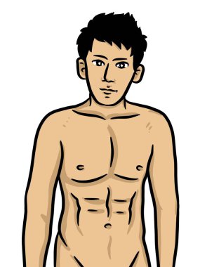 Beyaz arka planda çizgi film karakteri