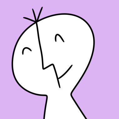 mutlu bir adam çizgi film karakteri