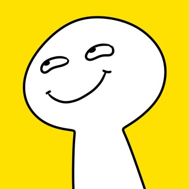 Mutlu gülen surat, çizim.