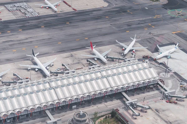 Вид Воздуха Один Терминалов Аэропорта Адольфо Суарес Мадриде Несколькими Пассажирскими Лицензионные Стоковые Фото