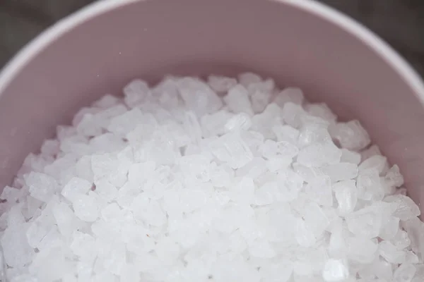 Närbild Vit Sten Salt Bakgrund — Stockfoto