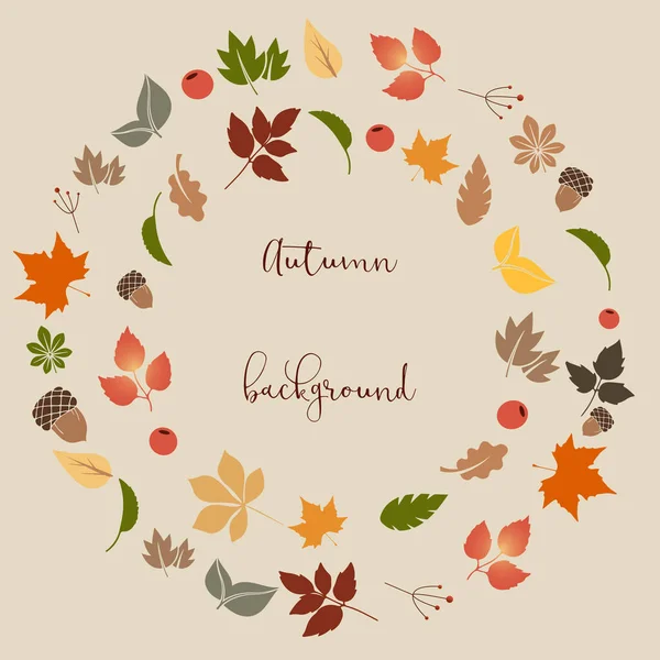 Herbst Hintergrund Illustration Text Mit Herbst Farbe Hintergrund — Stockvektor