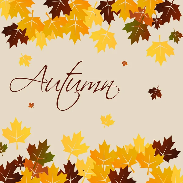 Herbst Hintergrund Illustration Mit Blättern — Stockvektor