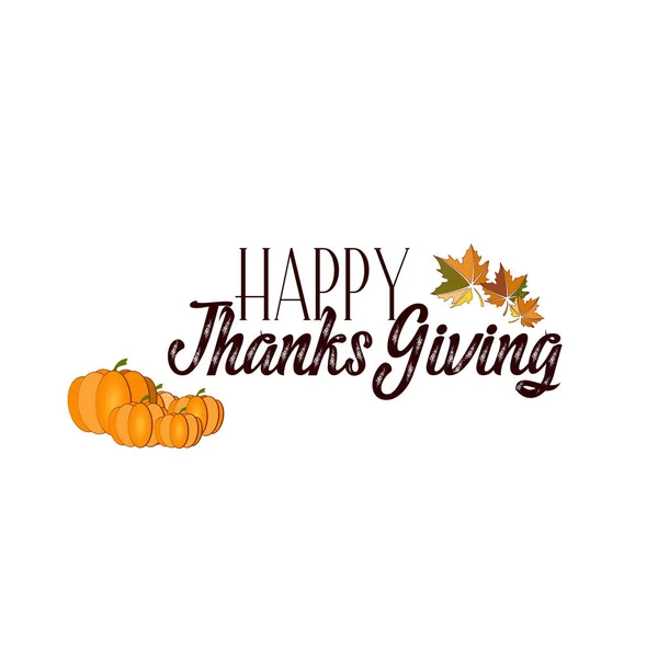 Happy Thanksgiving Vector Illustratie Met Bladeren — Stockvector