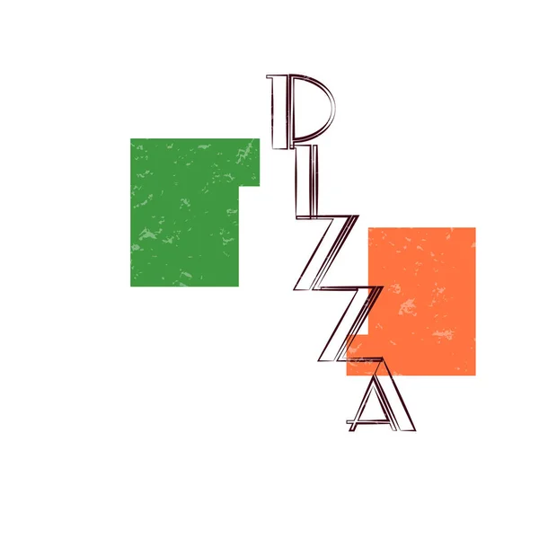Ilustracja Wektorowa Tekstu Pizzy Dla Logotypu Sklepu — Wektor stockowy