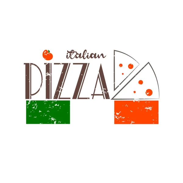 Ilustracja Wektorowa Tekstu Pizzy Dla Logotypu Sklepu Odznaka Pizzy Metka — Wektor stockowy