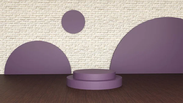 Minimal pirple wall scene, minimal abstract background 3d rendering abstract geometric shape pink pastel color. 3d rendering of purple pedestal.