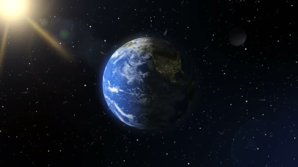 Une Vue Terre Depuis Espace Une Planète Réaliste Éléments Cette — Video