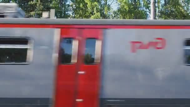 Petersburg Russia Maggio 2018 Passaggio Lungo Treno Alta Velocità Del — Video Stock