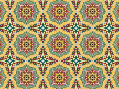 Soyut oryantal desen. Simetrik desen swirls, satır ve yıldız