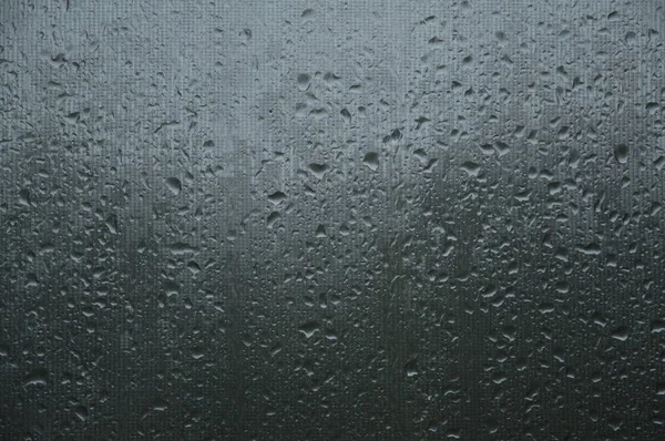 Fenster Mit Großen Regentropfen Während Des Starkregens — Stockfoto