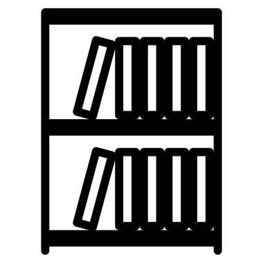 Biçimlendirilmiş siyah kitaplık, eğitici veya tasarım projeleri için ideal bir minimalist siyah ve beyaz tasarım ile sunulan iki rafta güzelce düzenlenmiş kitaplar içerir..