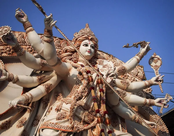 Ідол Індуїстської Богині Дурґи Під Час Фестивалю Дурґа Пуджа Який — стокове фото