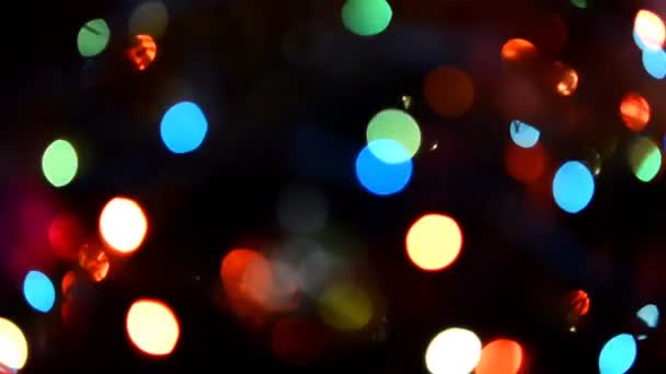 Blinkande Ljus Abstrakt Suddig Bokeh Holiday Garland — Stockvideo