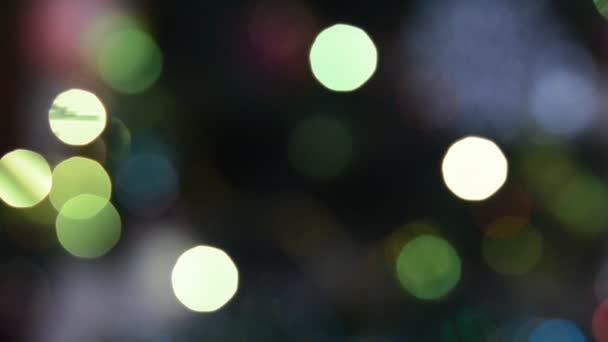 闪烁的灯光 抽象模糊的博凯假日花环 — 图库视频影像