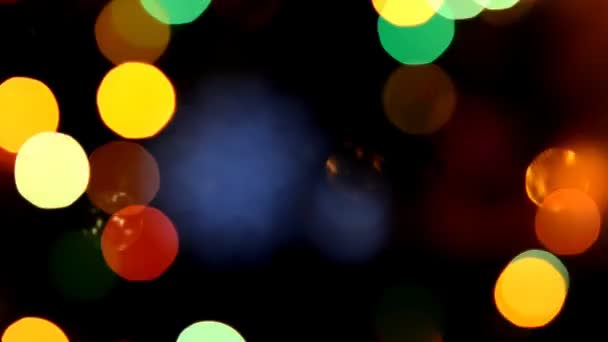Twinkling Lights Abstract Blurred Bokeh Holiday Garland — Stock Video