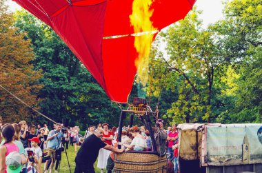 Belaya Tserkov, Ukrayna, 23 Ağustos 2018 hava balon Festivali Park.
