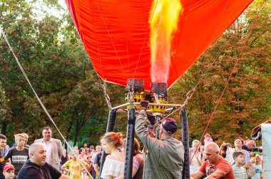 Belaya Tserkov, Ukrayna, 23 Ağustos 2018 hava balon Festivali Park.