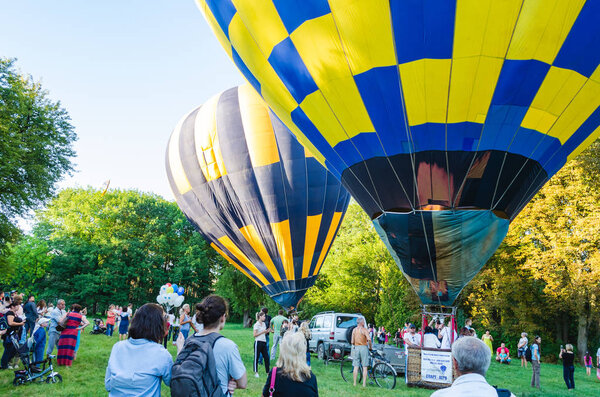 Belaya Tserkov, Ukraine, August 23, 2018 air balloon festival in the park.