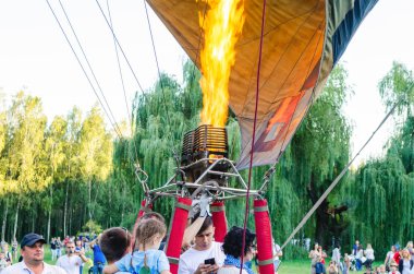 Belaya Tserkov, Ukrayna, 23 Ağustos 2018 hava balon Festivali Park.