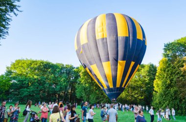 Belaya Tserkov, Ukraine, August 23, 2018 hot air balloon festival in the park.