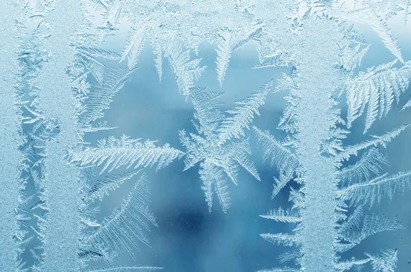 玻璃上的霜冻图案，背景质感 — 图库照片