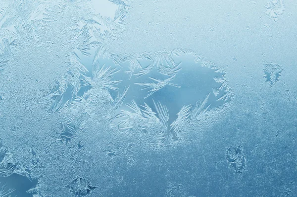 Абстрактний морозний візерунок на склі, текстура тла — стокове фото