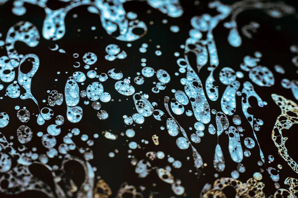 Beautiful psychedelic abstraction formed by light on the surface of a soap bubble.