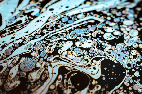 Hermosa Abstracción Psicodélica Formada Por Luz Superficie Una Burbuja Jabón —  Fotos de Stock