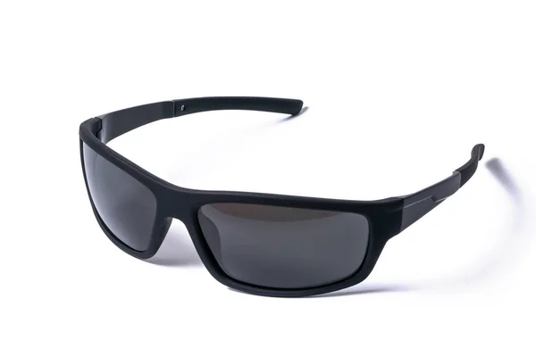 Heren Zwarte Zonnebril Geïsoleerd Witte Achtergrond — Stockfoto