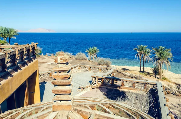Вид Море Смотровой Площадки Заброшенного Отеля Египте — стоковое фото
