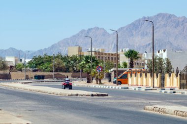 Streets of Dahab Egypt on a sunny day. clipart