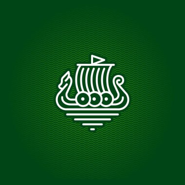 Viking gemisi drakkar vektör logosu