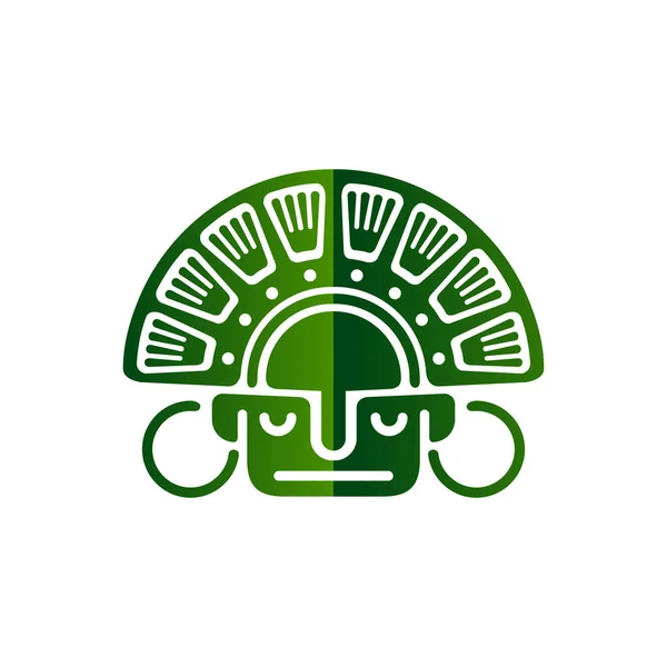 Векторная Маска Божество Индейцев Южной Америки Стилизованная Графика Стиле Ацтеков — стоковый вектор