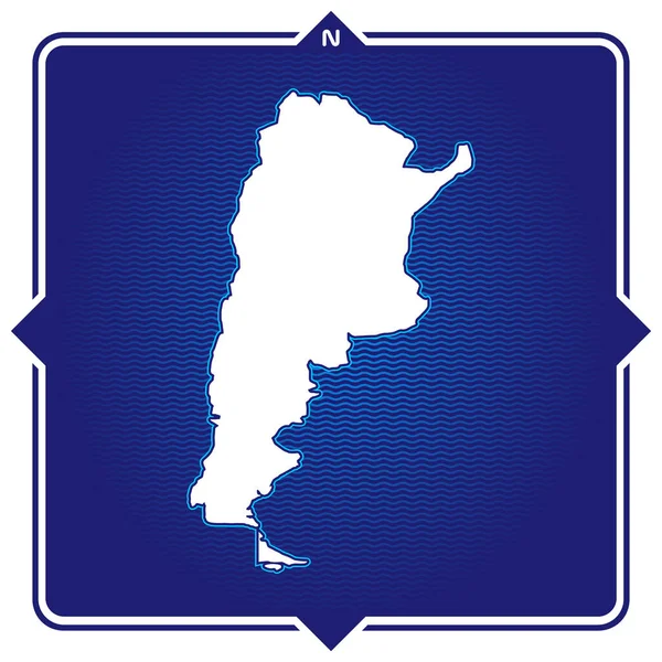 Απλός Χάρτης Περίγραμμα Της Αργεντινής Compas — Διανυσματικό Αρχείο