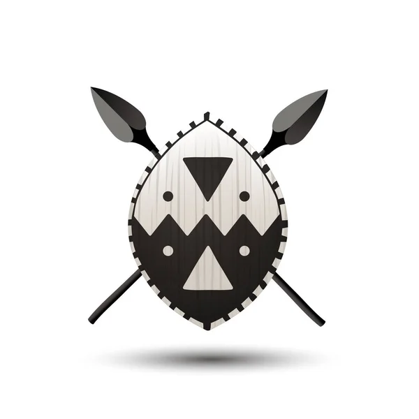 Векторный Африканский Щит Креативный Логотип — стоковый вектор