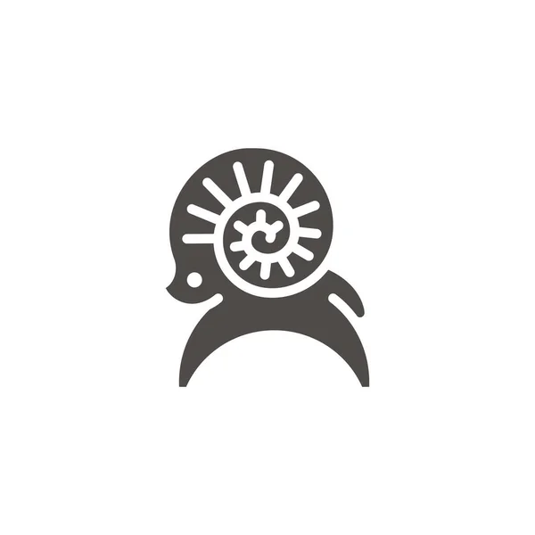Niedliche Widder Schafe Kreative Minimales Logo — Stockvektor