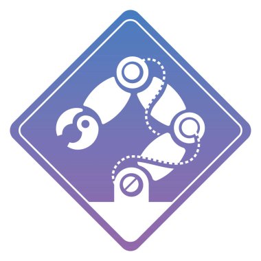 Robotik kol simgesi, endüstriyel robot ana hatları