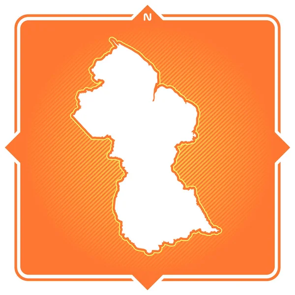 Απλός Χάρτης Περιγράμματος Της Γουιάνας Συντρόφους — Διανυσματικό Αρχείο