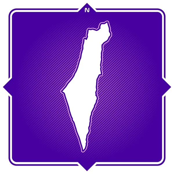Απλός Χάρτης Περίγραμμα Του Israel Compas — Διανυσματικό Αρχείο