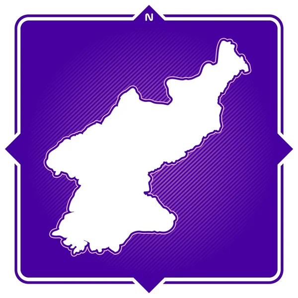 Απλός Χάρτης Περίγραμμα Της Βόρειας Κορέας Compas — Διανυσματικό Αρχείο