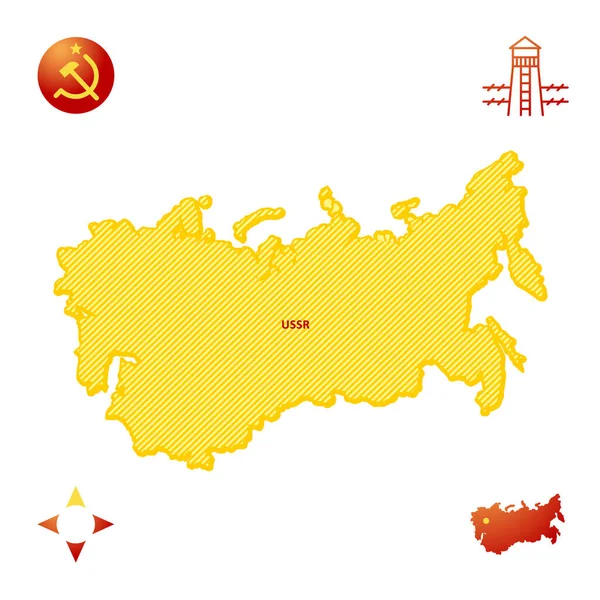 Mapa Esboço Simples Ussr — Vetor de Stock