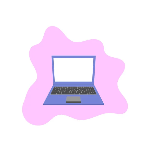 Illustration Mit Laptop Auf Weißem Hintergrund Mit Platz Für Beschriftung — Stockvektor