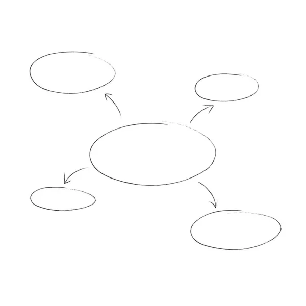 Diagrama Gráfico Organigrama Mano Dibujada Mapa Mental Diagrama Flujo Con — Vector de stock