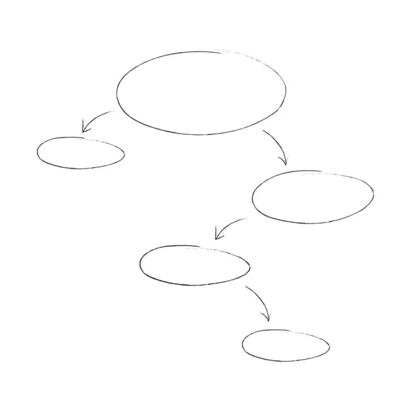 Diagrama Gráfico Organograma Mão Desenhada Mapa Mental Fluxograma Com Espaço —  Vetores de Stock