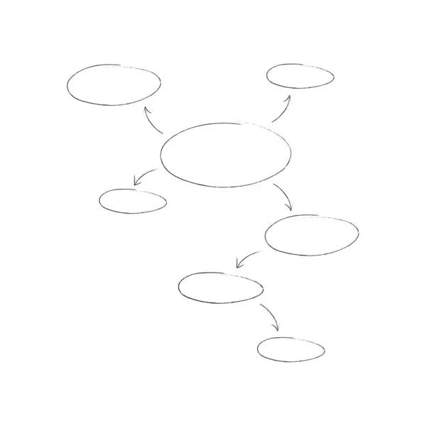 组织结构图 用手绘的心路图或流程图为你的文字留出空格 在白色背景下分离 — 图库矢量图片