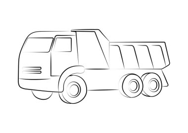 Çöp kamyonu ikonu. Beyaz arkaplanda vektör illüstrasyonu.