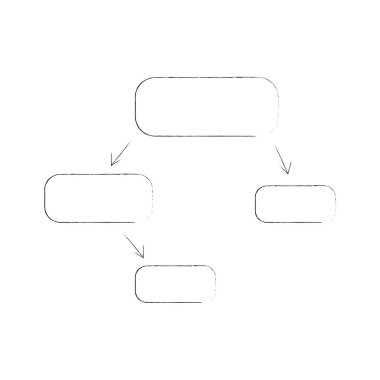 Grafik diyagram, organizasyon şeması. Metnin için alanı olan zihin haritası veya akış grafiği çizildi. Beyaz arkaplanda izole edilmiş Stock vektör illüstrasyonu