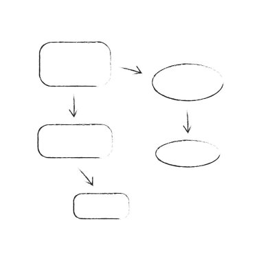 Grafik diyagram, organizasyon şeması. Metnin için alanı olan zihin haritası veya akış grafiği çizildi. Beyaz arkaplanda izole edilmiş Stock vektör illüstrasyonu