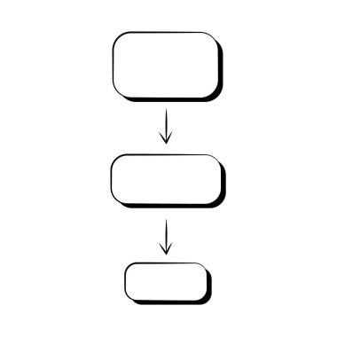 Grafik diyagram, organizasyon şeması. Metnin için alanı olan zihin haritası veya akış grafiği çizildi. Beyaz arkaplanda izole edilmiş Stock vektör illüstrasyonu